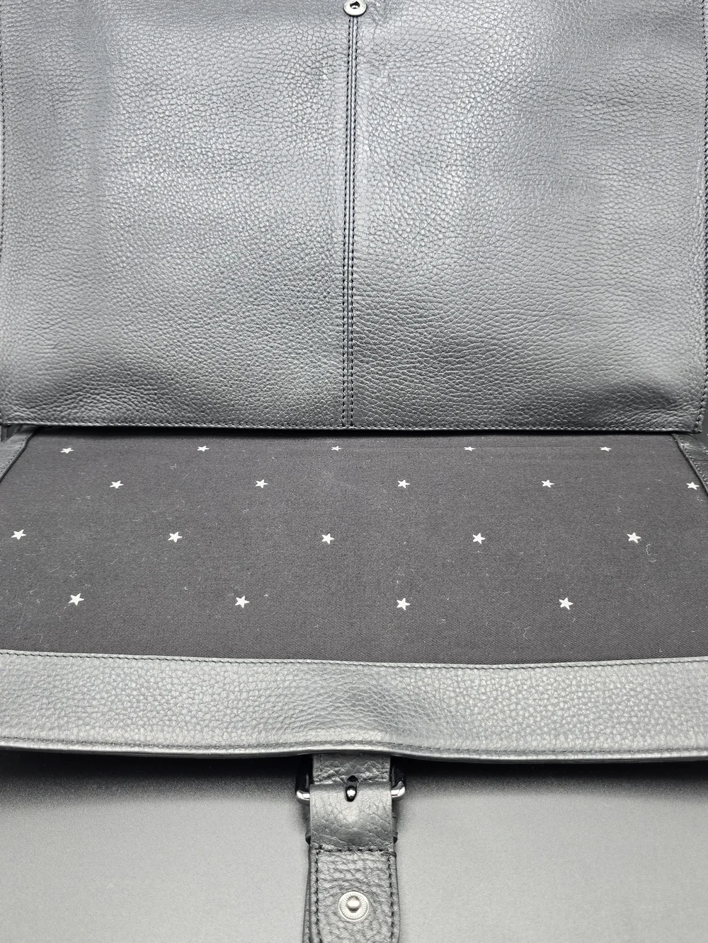 John Varvatos Black Leather Briefcase - Classic Professional Carry (New)
